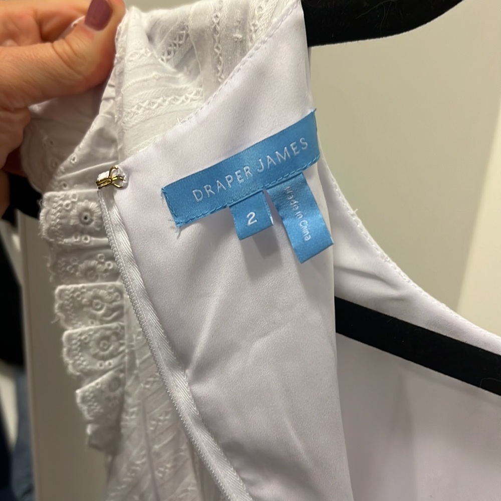 Draper James White Midi Flutter Sleeve Dress - image 3